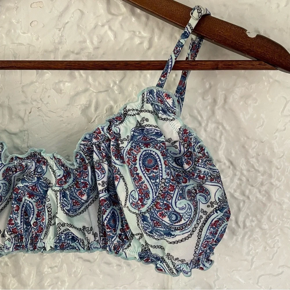 Frankies Bikinis NWT Arabelle Shine Bralette Bikini Top Large Paradiso Paisley